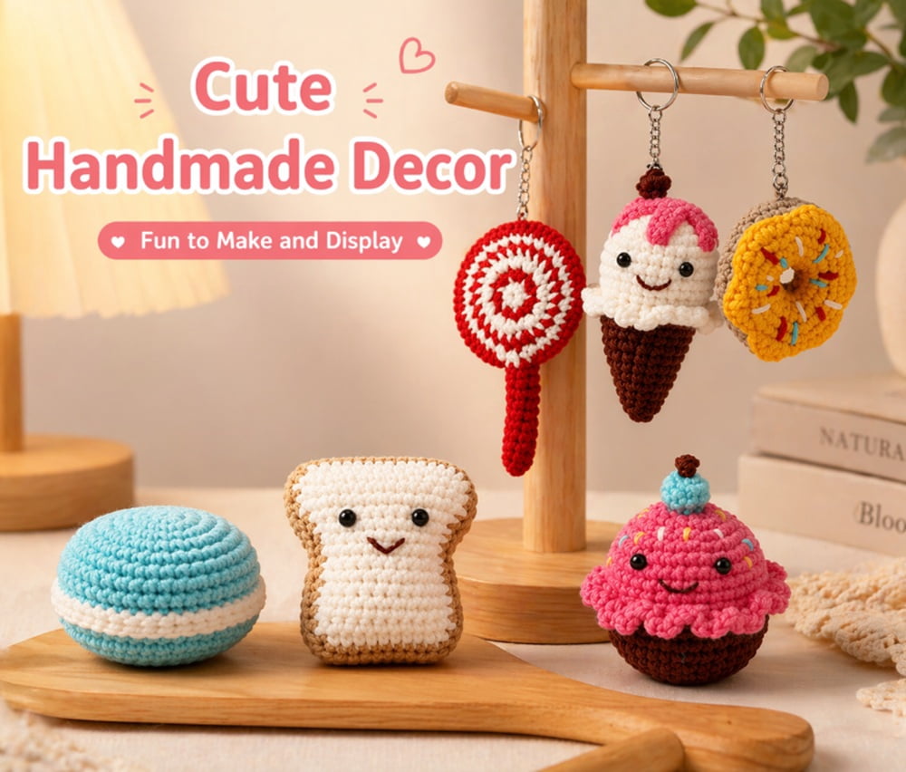 6 Pack Desert Crochet Kit for Beginners, Desert Amigurumi Starter Set with Step by Step Video Tutorials, TIKA