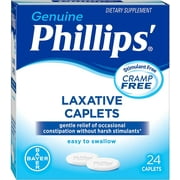Phillip's Laxative Gentle Occasional Constipation Relief Laxative Caplets, 24 Ct, 3 Pack