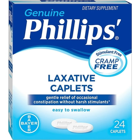 Phillip's Laxative Gentle Occasional Constipation Relief Laxative Caplets, 24 Ct, 3 Pack
