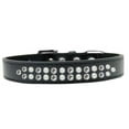 thumbnail image 1 of Two Row Pearl And Clear Crystal Size 18 Black Dog Collar, 1 of 1