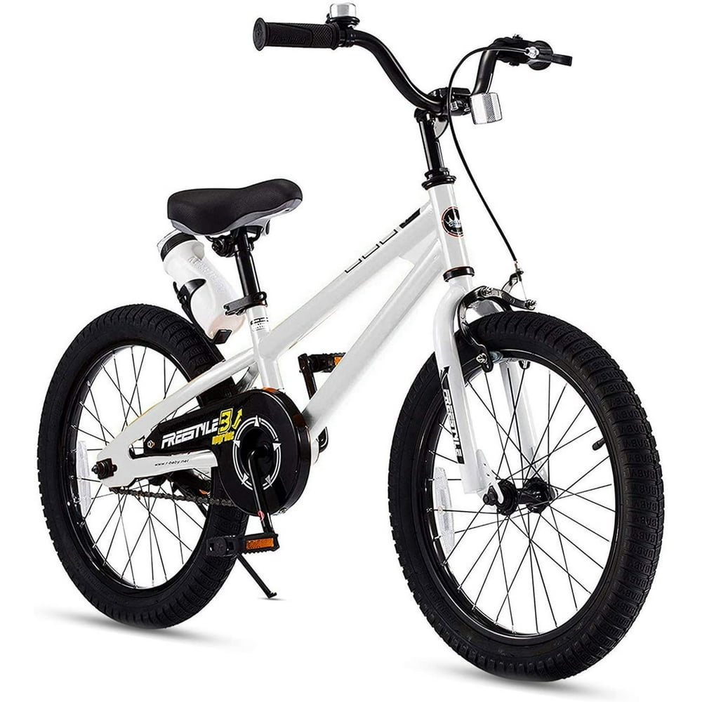 RoyalBaby Freestyle Kids Bike 18 inch Girls and Boys Kids Bicycle White