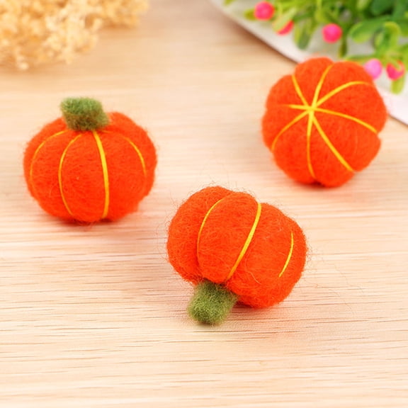 HONMEET Fall Felt Pumpkin Garland 6 Pcs Orange Decorative Pendant for Autumn Home Decor 1.2×1.2×1.2in