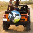 thumbnail image 3 of KAKALAD Funny Cow In Green Farm Nature 03 Spare Tire Cover Universal Vehicle Accessories Buckle Car Tools 14”in, 3 of 6