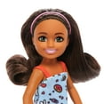 thumbnail image 4 of Barbie Chelsea Doll, Small Doll Wearing Removable Blue Dress with Brown Hair & Green Eyes, 4 of 9