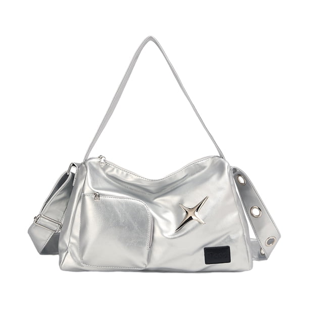 Minnieouse Bolso de hombro tipo bandolera Manténgase a la moda y organizado Bolso de mano para mujer Bolso cruzado Bolsos de mano Bolso Mochilas plata