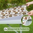 thumbnail image 6 of Highland Cow Barrel Boot Butterfly Pattern Square Fitted Tablecloth with Elastic Edge,Square Table Cover,Washable Elastic Table Cover for Home Kitchen Party Decor 34"x34", 6 of 6