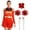 Red B, variant on TiaoBug Womens Cheer Leader Costume Cheering Uniform Long Sleeve Dress with Stockings Red A M