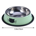 thumbnail image 5 of 2Pc Stainless Steel Cat Bowl for Dish Water Dog Food Bowl Pet Kitten Cat Feeder (Grey and Green), 5 of 7