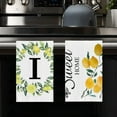 thumbnail image 2 of Yjiankangz Monogram Letter I Kitchen Towels Watercolor Lemon Farmhouse Dish Towels 16x24 Inch Dishcloth Fingertip Hand Towel Last Name Initial Soft Tea Towel Set of 2, 2 of 7