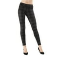 thumbnail image 2 of MeMoi Contempo Plaid Shaping Leggings - Womens - Female (Small/Medium, Dark Gray Heather), 2 of 3