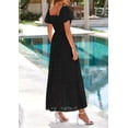 thumbnail image 2 of Vestido de verano PRETTYGARDEN 2025 con ojales y cuello cuadrado y manga abullonada, 2 of 9