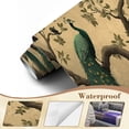 thumbnail image 4 of Wallpaper Floral Vintage Green Peacock Geometric Birds Abstract Peel and Stick Wall Murals 100"H x 144"W Removable PVC Wall Paper Self-Adhesive Wall Paintings Art Decor for Bedroom Living Room, 4 of 7