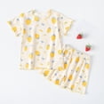thumbnail image 2 of YunPes Toddler Girls Cute Floral Print Clothing Set Short Sleeve T-shirts & Shorts 2PC Outfits Lettuce Trim Graphic Loungewear Summer, 2 of 6