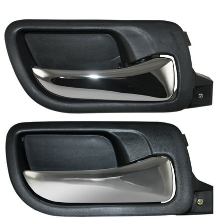 Passengers Set of Front & Rear Inside Door Handle Chrome Lever w/ Black Housing Replacement for Honda Accord 72120SDAA02ZC 72620SDAA02ZA