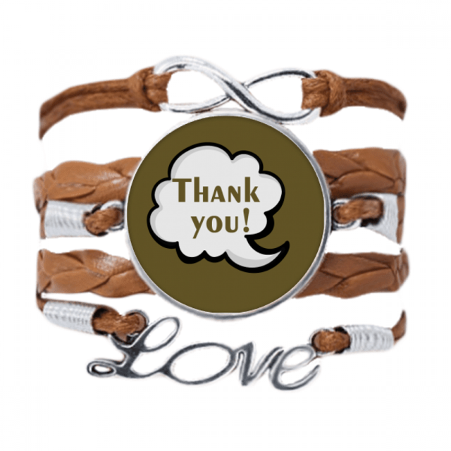 El lenguaje cuidado diario chat gracias Pulsera de cuero Negro trenzado pulsera de cuerda de amor Unbranded M