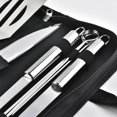 thumbnail image 2 of LLC Stainless Steel BBQ Tools Set with 9 Pieces, Includes Barbecue Tongs, 2 of 5