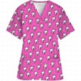 thumbnail image 3 of Uniforme de enfermera de dentista con cuello en V y bolsillo para clínica de dinosaurios de dibujos animados, uniformes médicos de enfermería, uniformes de clínica pediátrica, uniformes, 3 of 5