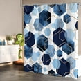 thumbnail image 2 of Blue Modern Shower Curtain for Bathroom, Geometric Art Decor Waterproof Bath Curtain, Abstract Fabric Shower Curtain Sets for Home Decor, 72x72 Inch, 2 of 6