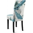 thumbnail image 3 of Chair Covers for Dining Room 6 Pack, Solid Stretch Dining Chair Covers, Washable Kitchen Slip Covers, Parson Chair Covers Set of 6 (Blue Leaf, 6 Pack), 3 of 6
