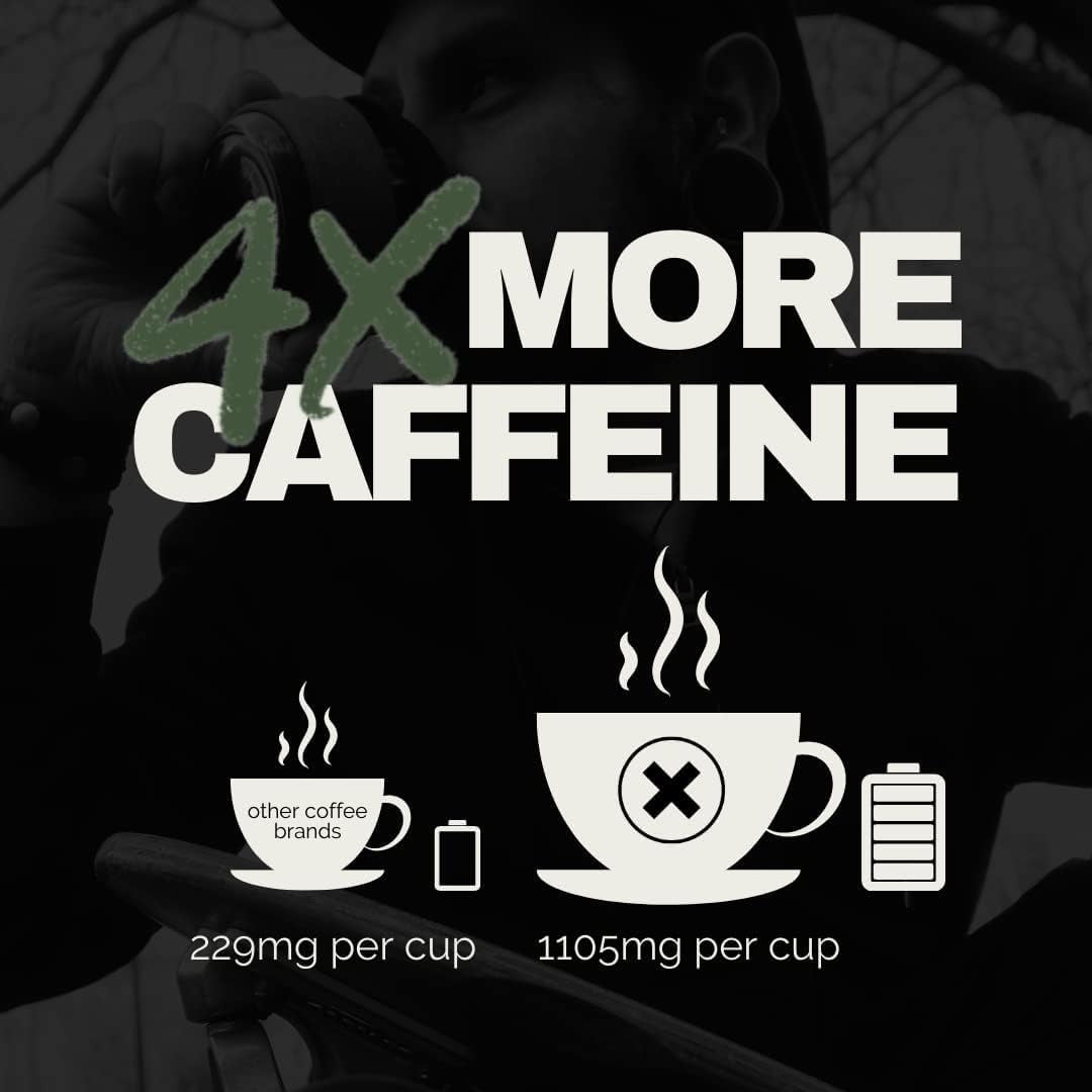 Black Insomnia Ground Coffee Strongest in The World Dark Roast 1lb
