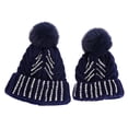 thumbnail image 4 of Awdenio Beanies Hats Mom And Baby Rhinestone Knitting Wool Hemming Hat Keep Warm Winter Ball Hat Cap, 4 of 4