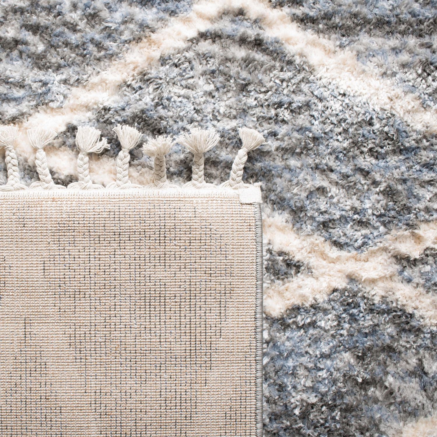 SAFAVIEH Berber Fringe Hattie Geometric Shag Area Rug