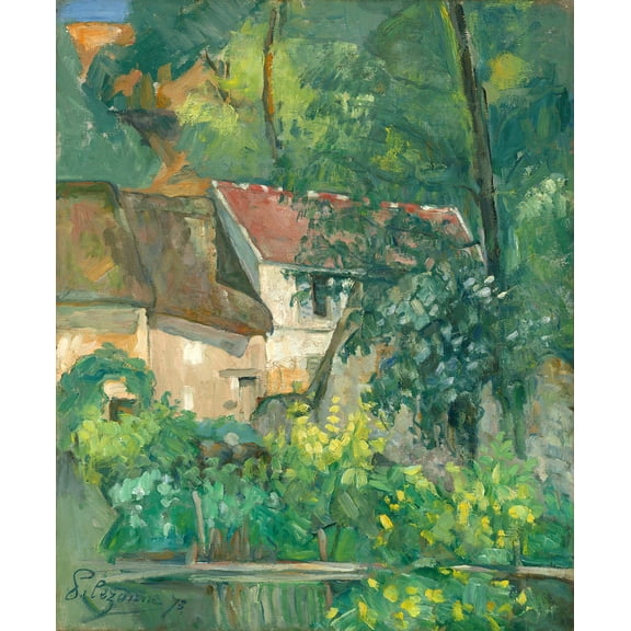 House of Pere Lacroix by Paul Cezanne - 12" x 18" Art Print Wall Decor