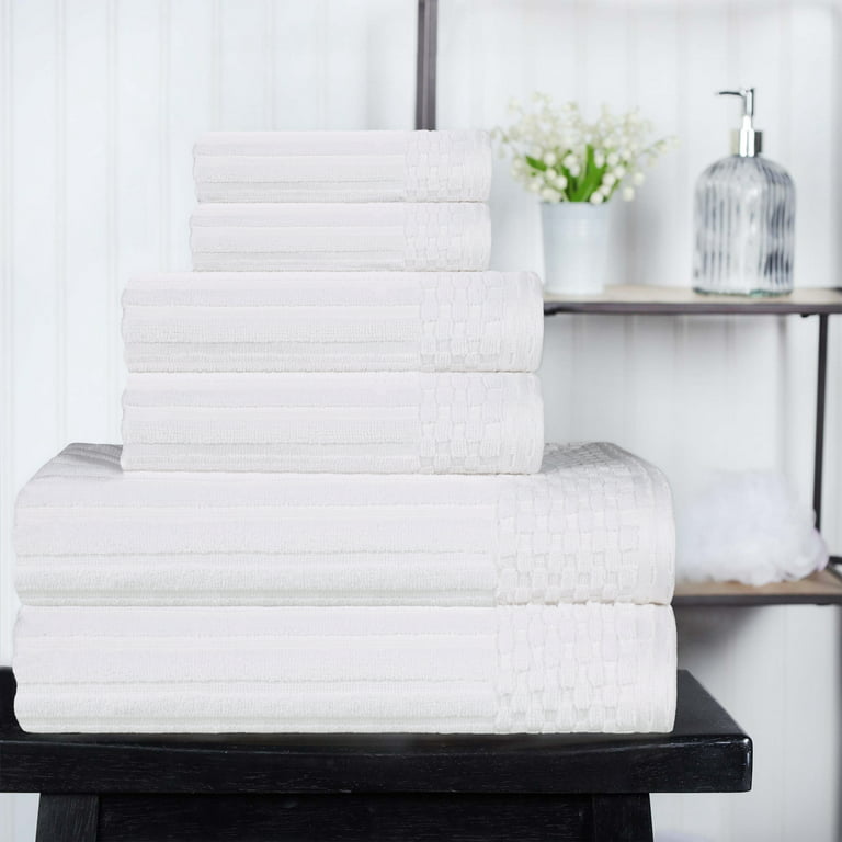 Buy Ultra Soft 100% Cotton 6-Piece Bath Towel Set (White) | LINENS & HUTCH