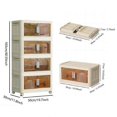thumbnail image 2 of 4 Tiers Folding Storage Cabinets, Collapsible Closet Organizers with Magnetic Door, Plastic Storage Bins with Lockable Wheels for Living Room, Bedroom, Kitchen & Office, 19.69"L*11.81"W*40.55"H, 2 of 9
