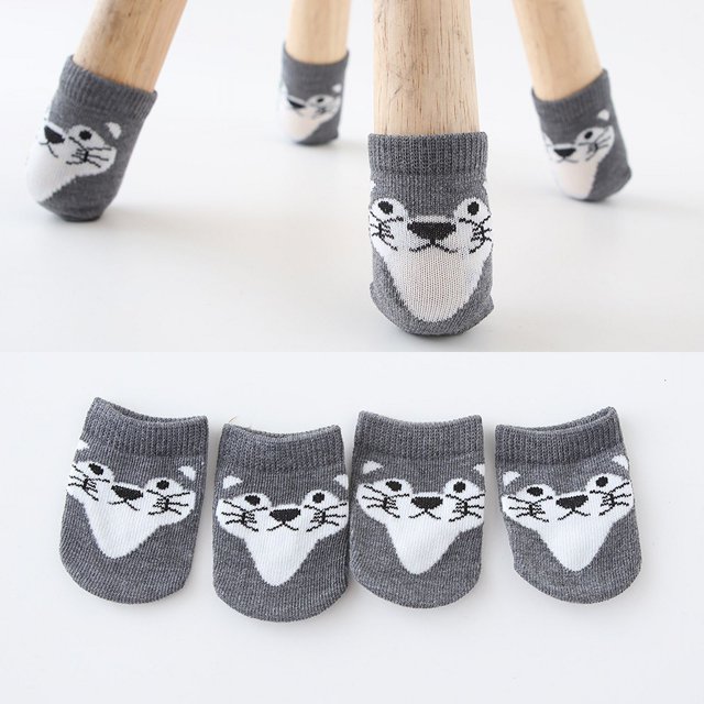 Funda para patas de mesa y silla antideslizante, antirruido, de punto japonés y coreano, funda para silla sencilla con dibujos animados, funda protectora para patas de mesa