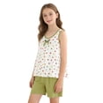 thumbnail image 4 of Cethrio Girls Summer Outfit Sets, Sleeveless 2 Piece Casual Knitting Cotton Girls Clothing sets Beige Size 10, 4 of 7