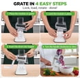 thumbnail image 2 of NutriChef 3-in-1 Cheese Grater & Shredder – Rotary Hand-Crank Grater with Strong Suction Base & Safety Lock, Includes 3 Drum Blades for Fine, Medium & Strip Cuts, White, 2 of 4