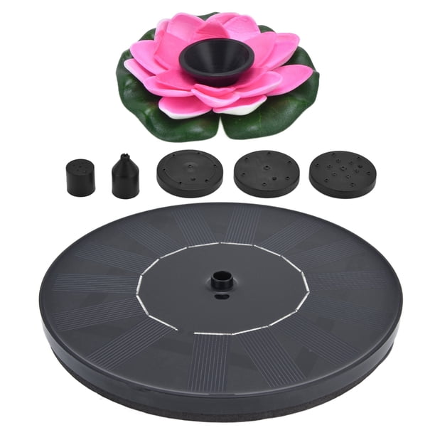 Fuente de agua flotante de loto con energía solar para bebederos para pájaros, estanque de jardín, piscina, mini y para exteriores