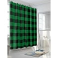 thumbnail image 3 of Shower Curtains Green Black Check Plaid Bath Curtain Farmhouse Style Waterproof Bathroom Shower Curtain Set with Hooks Decoration 72 x 84 Inches, 3 of 7