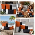 thumbnail image 5 of Burnt Orange Black Grey Outdoor Waterproof Pillow Covers, Geometric Modernism Color Block Decorative Rectangle Throw Pillowcase Sofa Cushion Sham for Patio/Couch/Chair, 20"x12" 2 Pack, 5 of 8