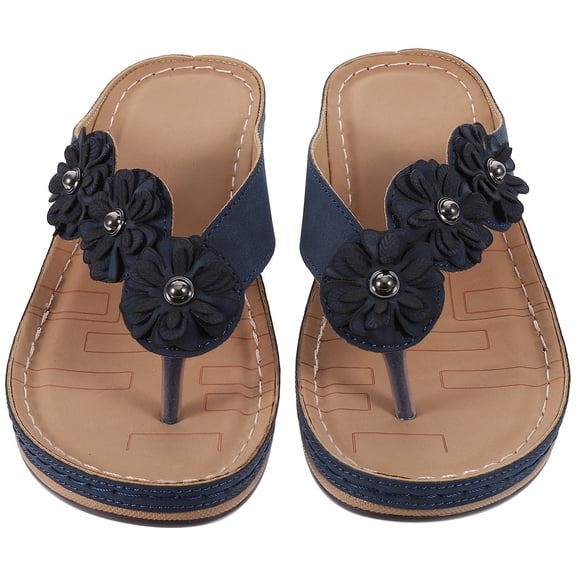 WHAMVOX Durable PU Beach Shoes for Women Blue Non-slip Comfortable Sole Easy to Wear 1 Pair EU36.5 US6 UK3.5