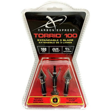 Field Logic Broadheads - Carbon Express Torrid 100 Broadhead, Expandable, Pack of 3