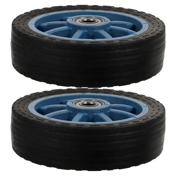 2 Pcs Tire 7 Inch Wheelchair Front Wheel Accessories PVC Wheels Travel 13x13cm