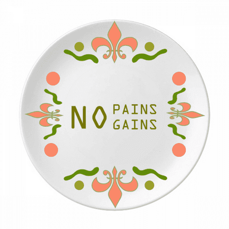 

No Pains No Gains Art Deco Fashion Flower Ceramics Plate Tableware Dinner Dish