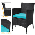 thumbnail image 3 of Yaheetech 3-Piece Wicker Furniture Set with Side Table, Black/Cyan, 3 of 11
