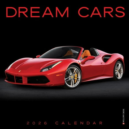 Willow Creek Press, Dream Cars 2026 Mini Wall Calendar, 7'' X 7'', 18-Month Calendar with Stapled Binding