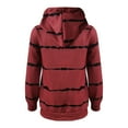 thumbnail image 4 of Tejiojio Sweatshirts Fall Clearance Fashion Women Casual Long Sleeve Striped Print Hooded Fleece Sweatshirt Tops, 4 of 7