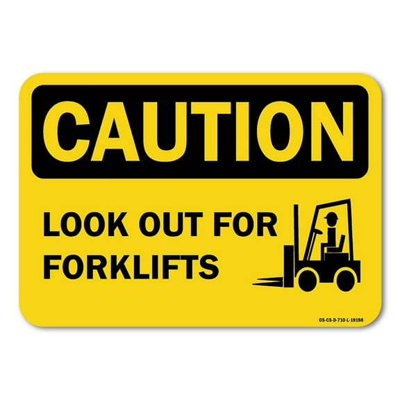 OSHA Caution Aluminum Sign - Look Out For Forklifts |  Aluminum Sign | Protect Your Business, Work Site, Warehouse & Shop Area |  Made in the USA