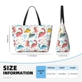 thumbnail image 2 of Large Beach Bags Water-resistant Sandproof - Dinosaur print K Cute Beach Tote Bags for Women with Zipper, 2 of 6