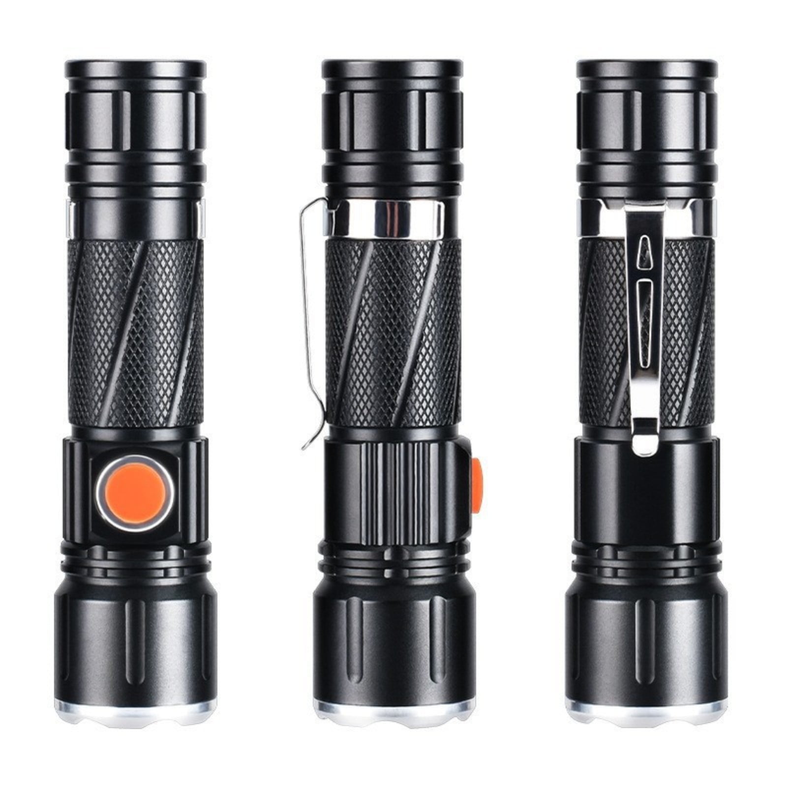 Yunuuuoa 4 Packs Rechargeable LED Flashlight with Magnet, Zoomable Spotlight Floodlight, USB Charging, Portable Handheld Torch for Outdoor Camping Hiking Emergency
