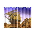 thumbnail image 2 of CADecor Sailboat Print Sail Boat Art Window Treatment Panel Curtains Window Curtain Kitchen Curtain,Two Piece 26x39 Inches, 2 of 4