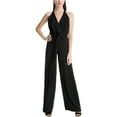 thumbnail image 2 of Max Studio London Womens Tie Jumpsuit, Black, Medium, 2 of 2
