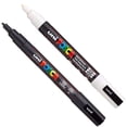 thumbnail image 1 of Rotuladores de Pintura Posca Negro Blanco Juego Arte Metal Vidrio, 1 of 3