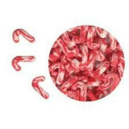 Red & White Candy Cane Christmas Confetti Sprinkles, Cake, Cookie, Donut, Cakepop Toppings, 6 oz.