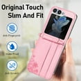 thumbnail image 5 of Leather Wallet Case for Samsung Galaxy Z Flip 5 5G Case Pink,Credit Card Holder Crossbody Case with Lanyard Neck Strap for Women Galaxy Z Flip 5 Phone Shockproof Protective Cover, 5 of 16